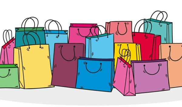 Сумки шопинг на прозрачном фоне