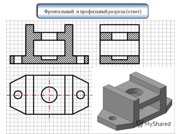 Постройке три проекции предмета