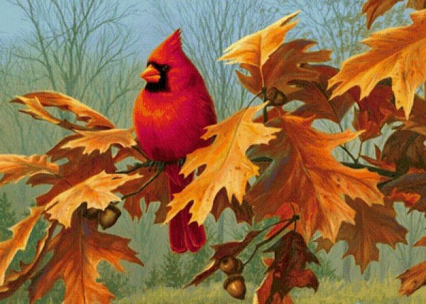 Осенние птицы живопись
