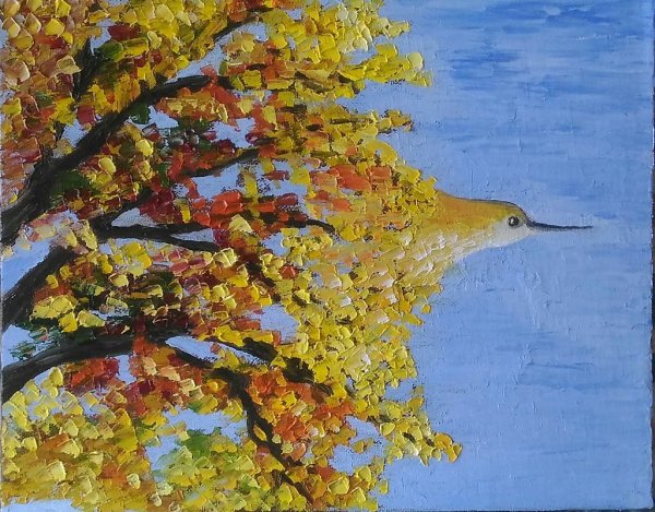 Птица осень коллаж