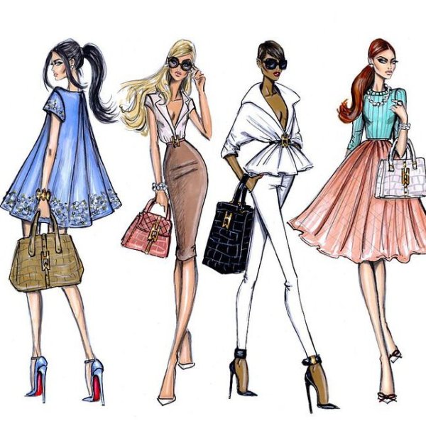 Эскизы модной одежды