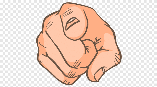 Указывает пальцем