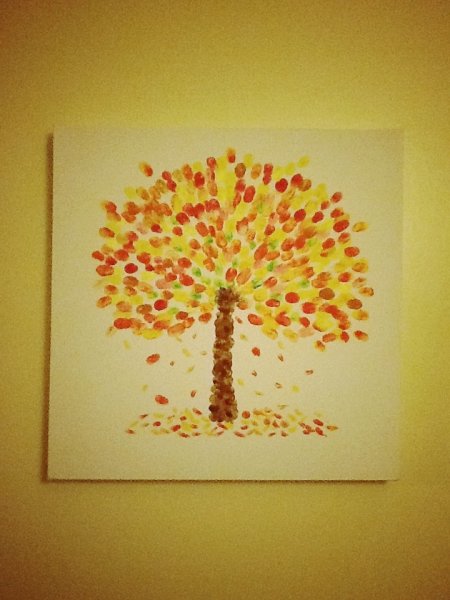 Рисование пальчиками осень