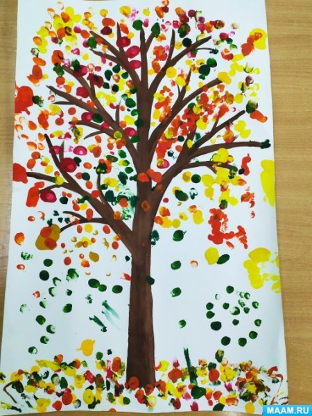 Рисование осеннее дерево в старшей группе