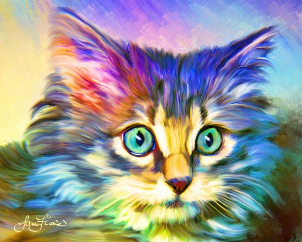 Радужная кошка