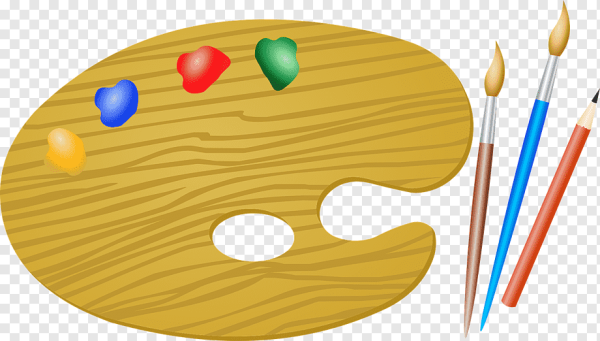 Палитра с красками без фона