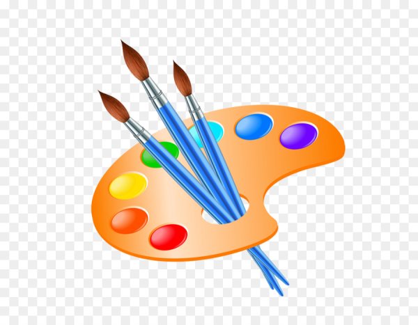 Кисточки и палитра для рисования