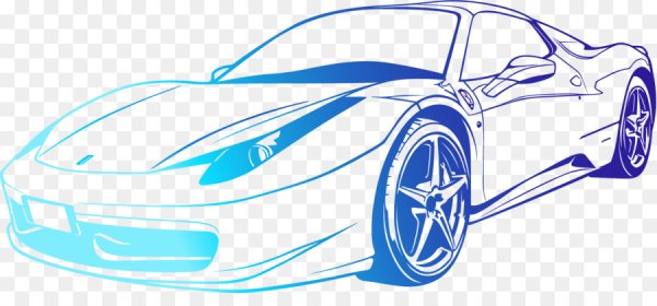 Автомобиль синий Векторная Графика