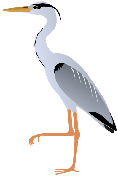 Журавль мультяшный