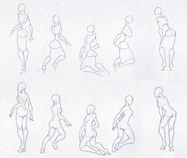 Рисунки позы девушек
