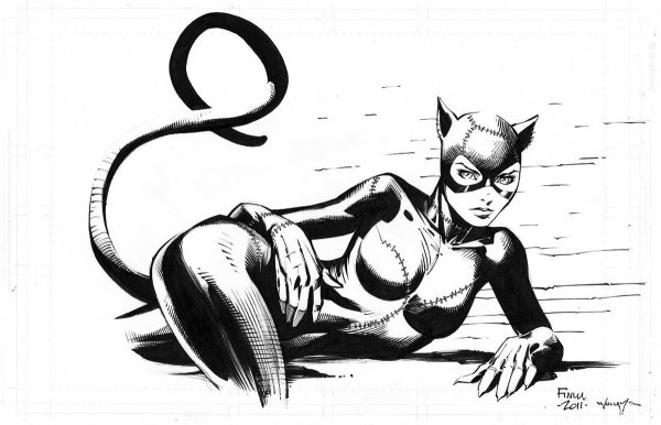 Женщина кошка с кошкой