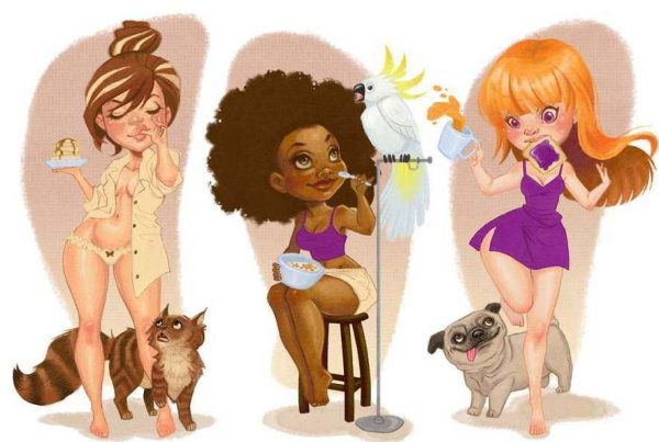 Рисованные девушки смешные