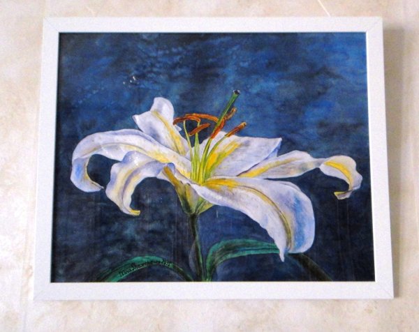 Белая Лилия акварелом