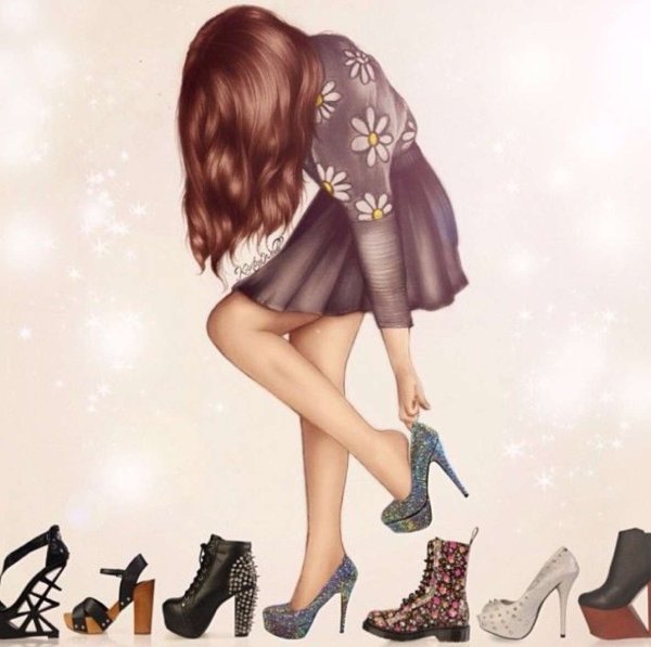 Девушка обувается