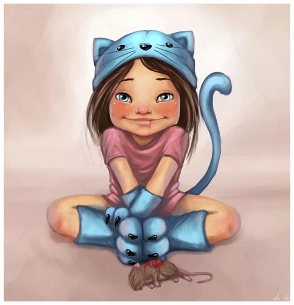 Смешная мультяшная девочка