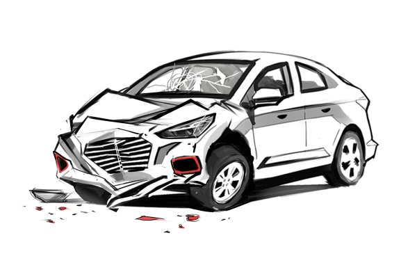 Битый автомобиль вектор