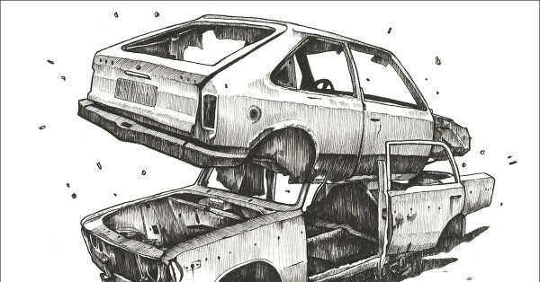 Мультяшная Разбитая машина