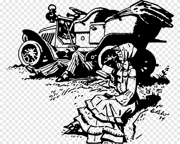 Мультяшный автомобиль в ДТП