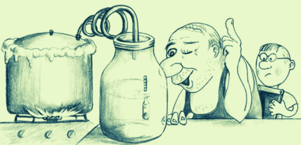 Самогонный аппарат карикатура