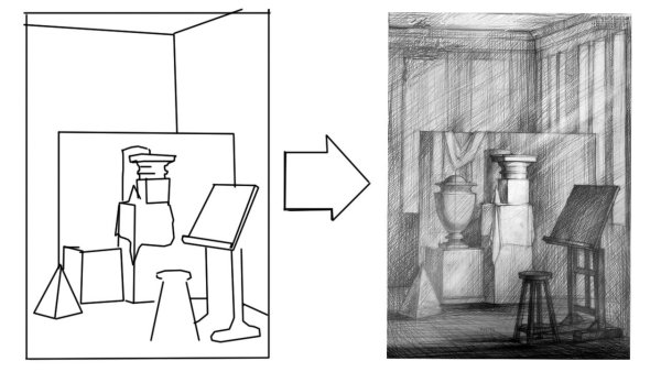 Рисунок интерьера СПБГАСУ