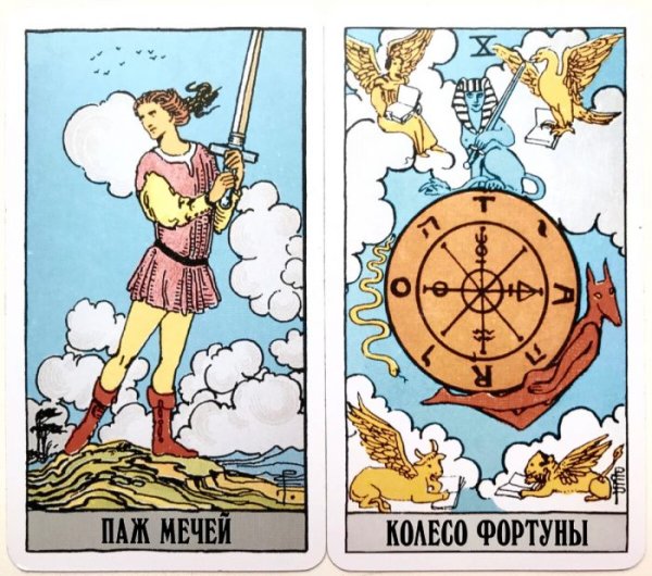 Карта колесо фортуны Таро Уэйта