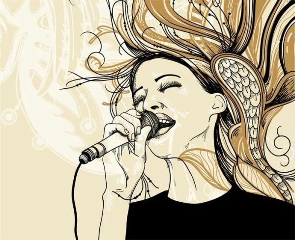 Певица иллюстрация