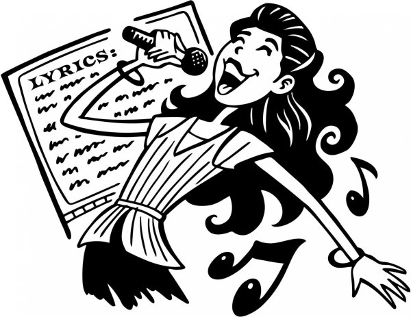 Пение черно белый