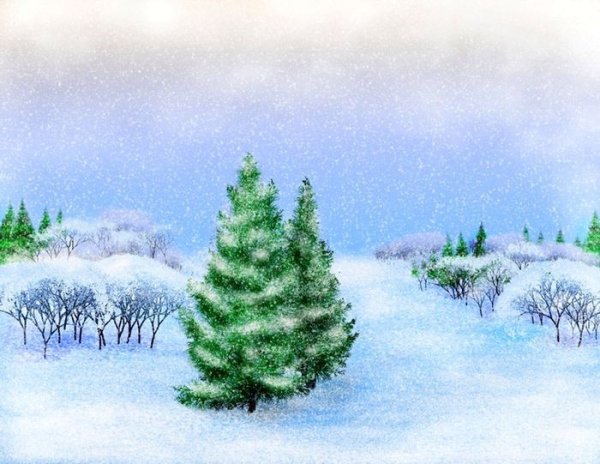 Зима рисунок