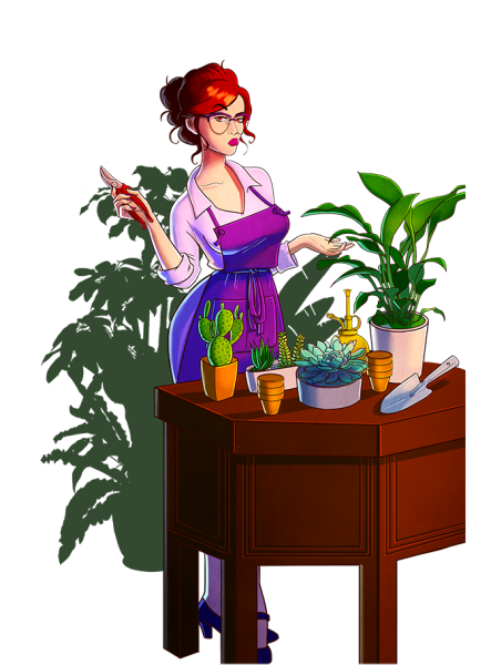 Флорист нарисованный