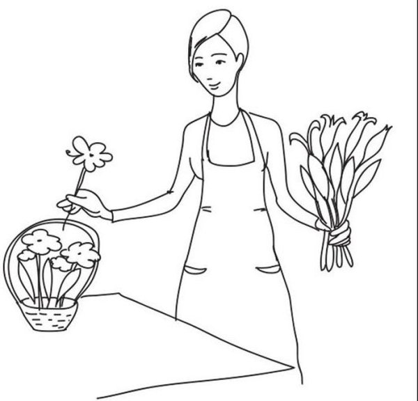Профессия флорист раскраска для детей