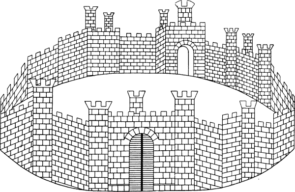 Рисунки крепостных стен