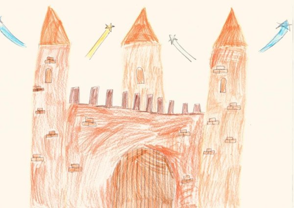 Крепостная стена Смоленск рисунок для детей