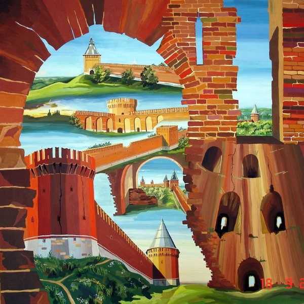 Смоленская Крепостная стена вектор