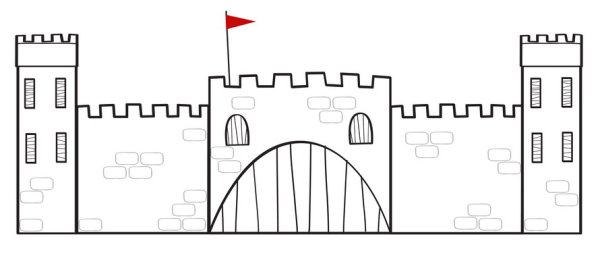 Стена крепости контур