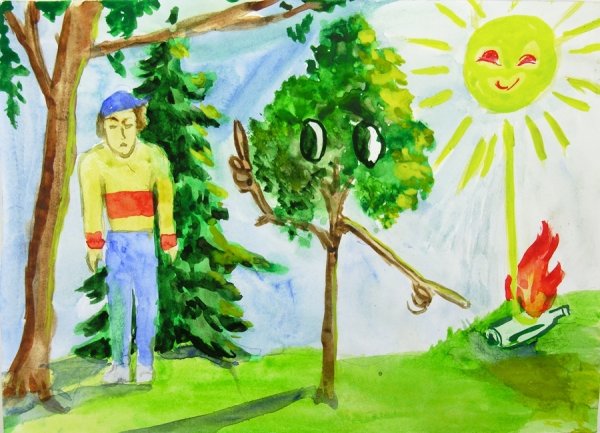 Рисунок на тему человек и природа