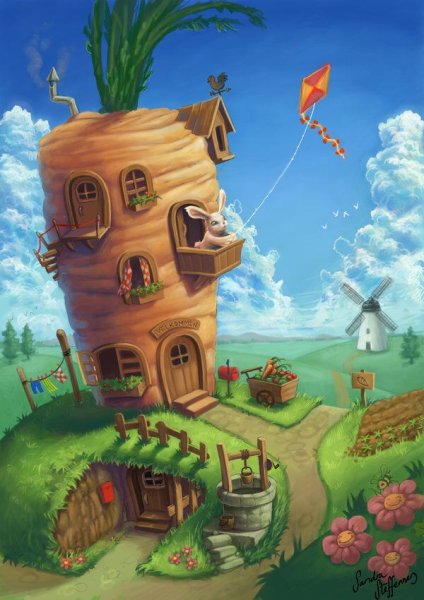 Сказочный домик иллюстрация