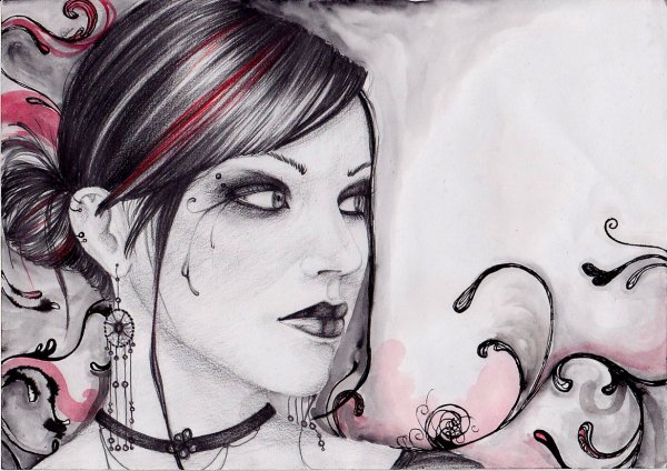 Аниме девушка с выбритым виском