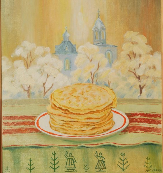 Рисунок блинов на Масленицу