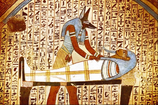 Египетские фрески древний Египет Анубис
