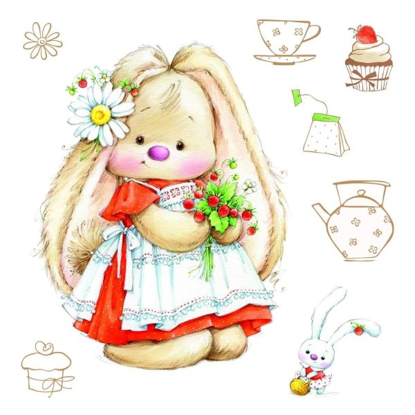 Зайчик девочка рисунок