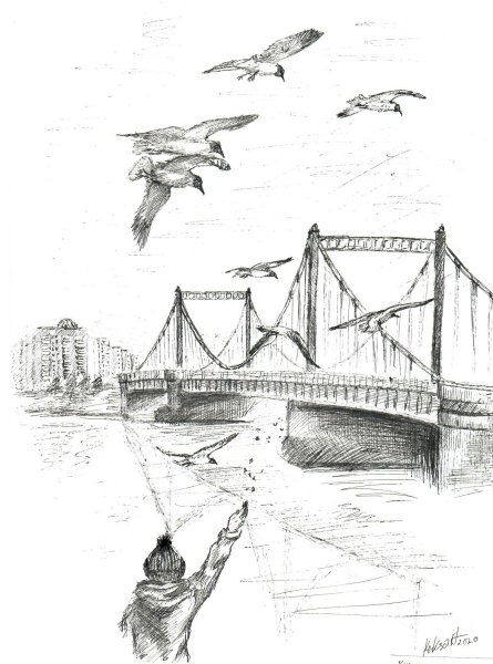 Архангельск рисунок карандашом