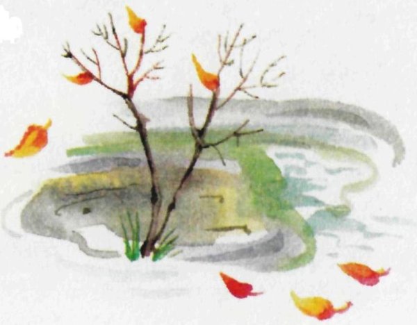 Тютчев листья иллюстрация