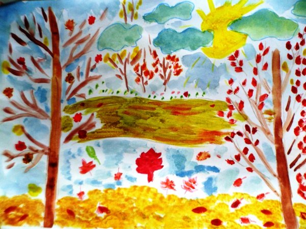 Осеннее утро рисунок