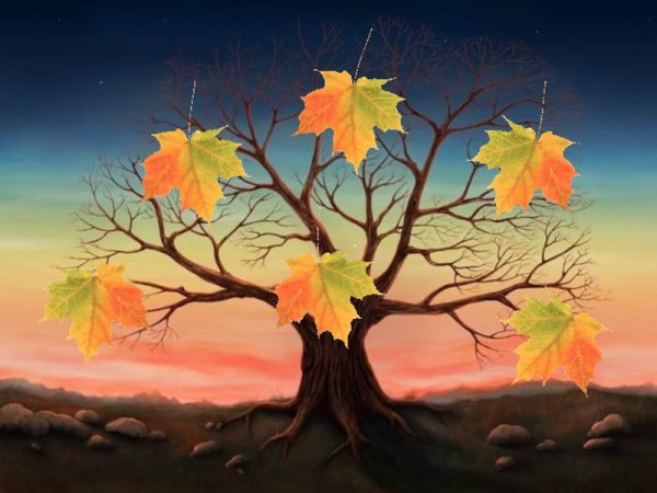 Иллюстрация Тютчева листья