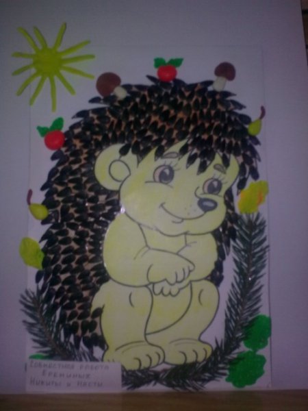 Картинка ежика для поделки из семечек