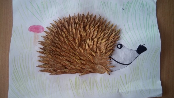 Ёжик аппликация из бумаги
