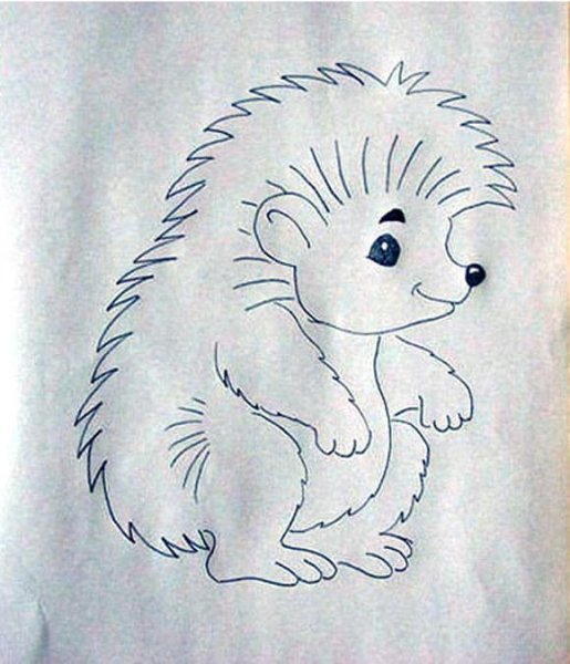 Трафарет ежика для аппликации из семечек