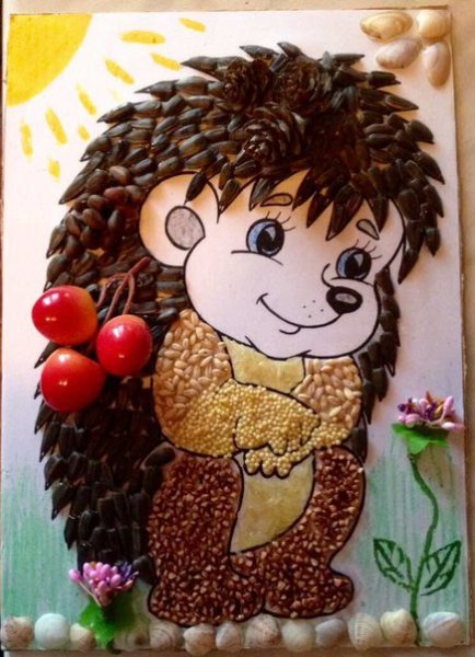 Ежик из семечек