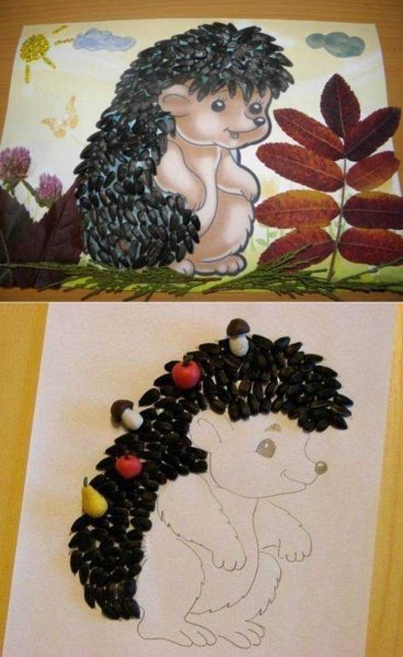 Ежик из семечек