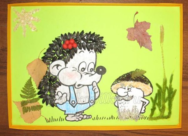 Поделка Ежик с грибами